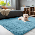 OLANLY 3x5 Machine Washable Small Bedside Rug, Soft Fluffy Shaggy Rugs by OLANLY