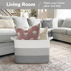 Goodpick 50L Large Woven Storage Basket, Gradient Gray - Image 2