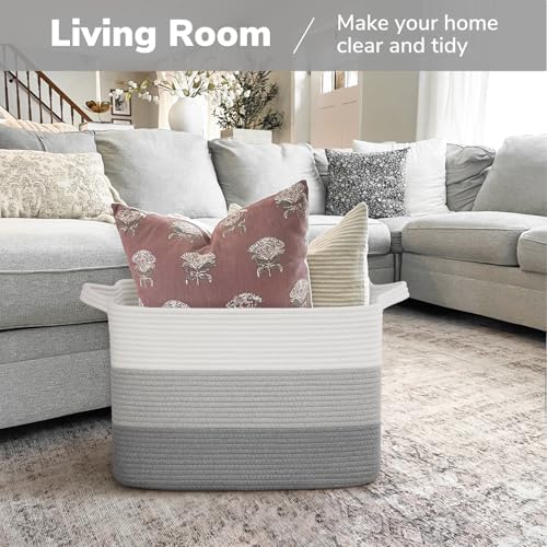 Goodpick 50L Large Woven Storage Basket, Gradient Gray - Image 2