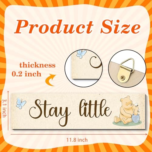 BirtDerr 4Pcs Winie Wall Decorations-he Pooh Baby Stuff-Bedroom Wall - Image 2