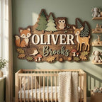 Personalized Woodland Nursery Name Sign, Custom Forest Animal Wall Decor - Image 6