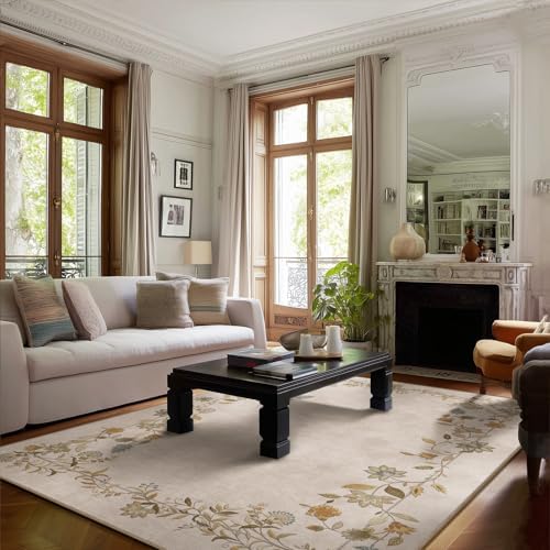 4x6 Washable Living Room Area Rugs: Bedroom Rug Non Slip Low Pile Carpet by palohom