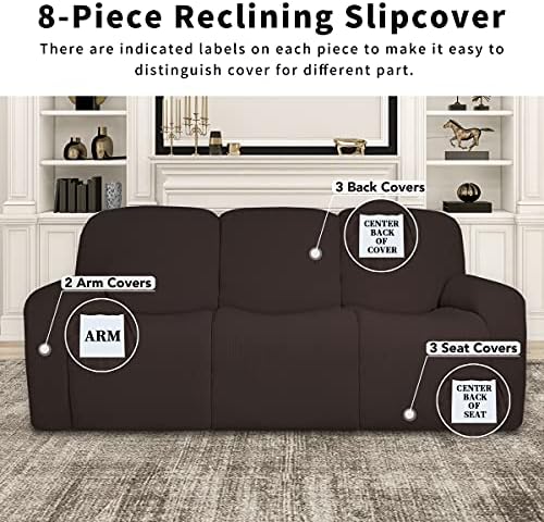 Easy-Going 100% Dual Waterproof Recliner Sofa Cover, 8-Pieces Stretch Relining - Image 4