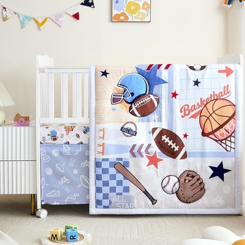 3-Piece Crib Bedding Set for Boys by NacoMoco