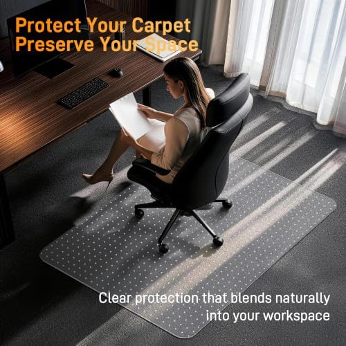 Office Chair Mat for Low-Pile Carpet 48" x 65", Extra Large Clear Mat - Image 6