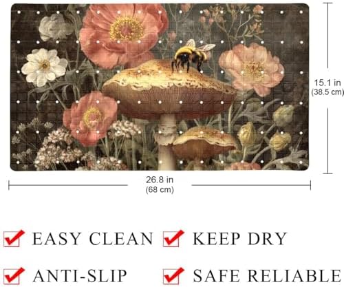 Bath Tub Shower Mat, Washable Bathtub Floor Mats, Suction Cups and Drain Holes - Image 4