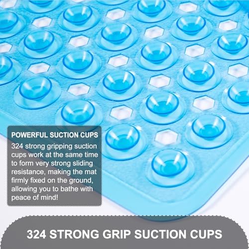 TEESHLY Bath Mat for Tub & Shower, Non Slip Soft Bathmat - Image 3