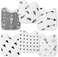 Zainpe 6Pcs Snap Muslin Bibs for Baby Machine Washable Adjustable Unisex Burp by Zainpe