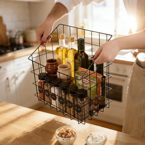 Noamus 2 Pack Bath Tub Toy Storage Organizer Basket, Rustproof Black Iron Holder - Image 5
