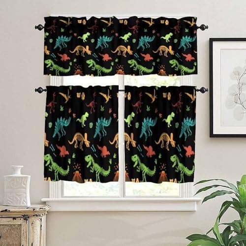 Dinosaur Valance Curtain for Boys Kids Nursery Playroom Room Decor Cartoon Dino - Image 3