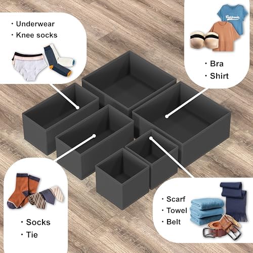 Simple Houseware Underwear Drawer Organizer, Dark Gray - Image 4