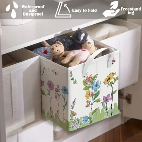 Runtoo Christian Bible Verse Floral Nursery Decor Baby Basket Religious - Image 3