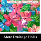 Shower Mat Non Slip 26.8 x 15.1 Inches, Colorful Flower Bathtub Mat Shower - Image 2