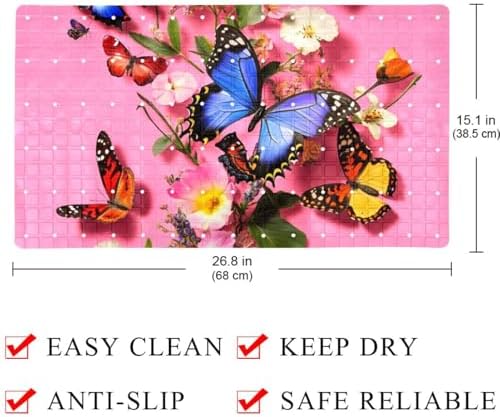 Non Slip Bathtub and Shower Mat 26.8x15.1 inch, Bath Mat - Image 4