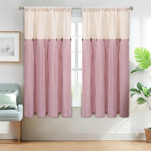 ASPMIZ Farmhouse Living Room Curtains Boho, Country Linen Curtains by ASPMIZ