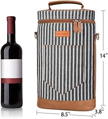 Tirrinia 2 Bottle Insulated Wine Tote Carrier Bag - Image 4