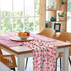4 Pcs Strawberry Table Runner 29x70 Inch Pink Glitter Tulle - Image 4