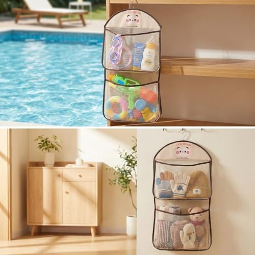 Good Mood Toddler Bath Toy Organizer, Large Capacity Baby Bathtub Toy Storage - Image 7