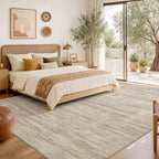 Nakagishi 9x12 Area Rugs Living Room: Washable Large Vintage Rug Neutral - Image 6