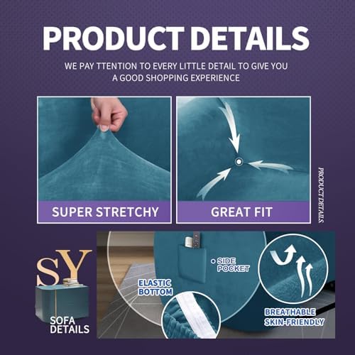ZNSAYOTX Stretch Velvet Recliner Cover 4-Pieces, Thick Soft Recliner Chair - Image 3