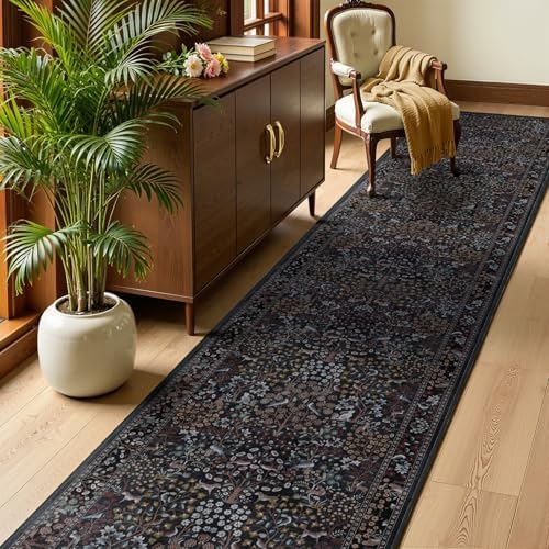 Floral Animal 2x10 Long Hallway Runner Rug, Washable Non Slip Entryway Kitchen - Image 3