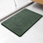 Chenille Bathroom Rug 20"x32" Hunter Green, Non-Slip Plush Bath Mat by Kildoss