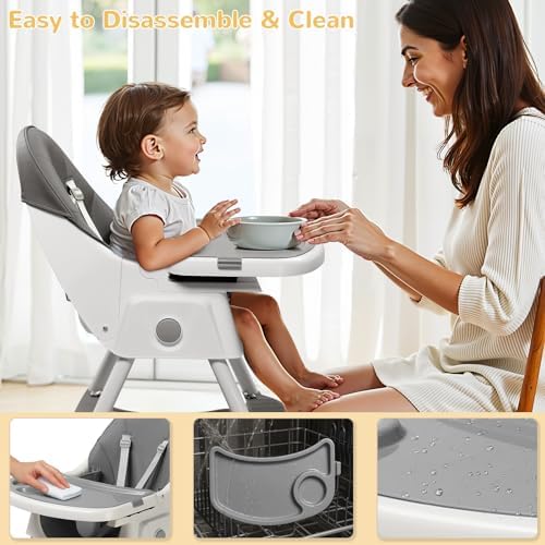Ktaxon Baby High Chair, 6-in-1 Portable Rocking Highchair - Image 3