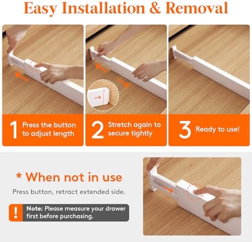 Lifewit 2.36" Upgrade Kitchen Drawer Dividers, Adjustable Drawer Organizer - Image 6
