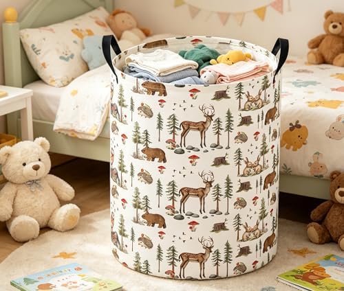 Baby Laundry Basket Baby Nursery Hamper Kids Laundry Basket Toy Storage Bin - Image 4