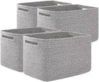 OIAHOMY 4 Pack Storage Baskets for Organizing 24L Cube Storage Bins Grey by MasterofSpaceOptimization