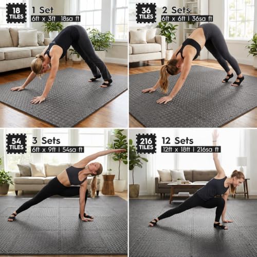 18 Pcs EVA Foam Floor Tiles, Puzzle Exercise Mat Set - Image 3