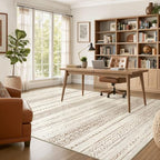 Nakagishi Boho 6x8 Area Rug Living Room Rugs Machine Washable Brown - Image 5