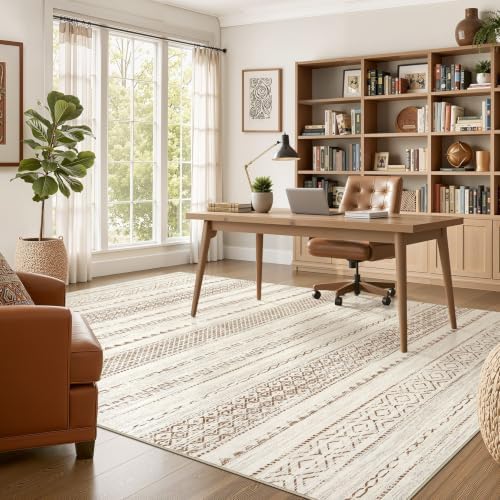 Nakagishi 12x15 Area Rugs Living Room: Washable Boho Large Neutral Modern Soft - Image 5