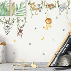 decalmile Jungle Animals Climbing Tree Lion Monkey Wall Decals Stickers - Image 3