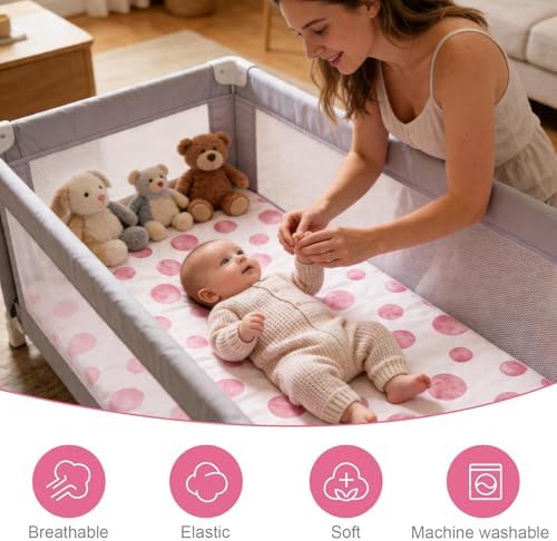 4 Pcs Bassinet Sheets Girls - Image 5