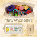 Iqimott Clear Patch Makeup Bag Baby Pouch, Preppy Personalized Chenille Letter - Image 2