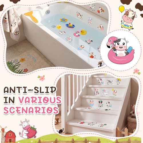 Fullhawl 30 Pcs Farm Animal Non Slip Shower Stickers, Bathtub Safety - Image 6