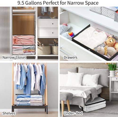Blanket Storage Bags 4 Pack 35L Clear Plastic Clothes Closet Organizer - Image 6
