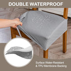 Genina Waterproof Chair Covers Set of 4, No Rear Covers, Light Gray - Image 3