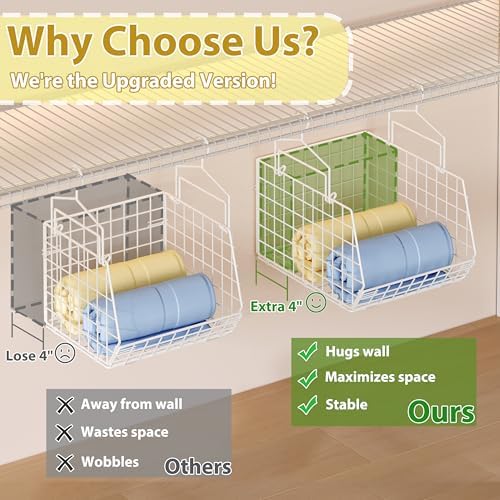 6 Tier Extended Depth Hanging Closet Organizer, Closet Storage Hanging Shelves - Image 4