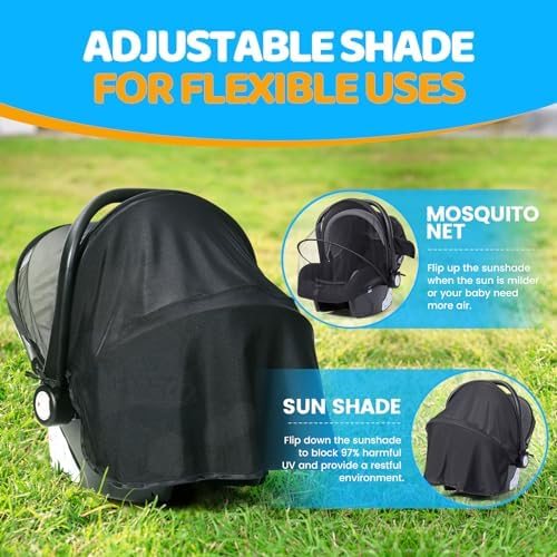 Orzbow Mosquito Net, Sun Shade for Car Seat and Doona Stroller - Image 2