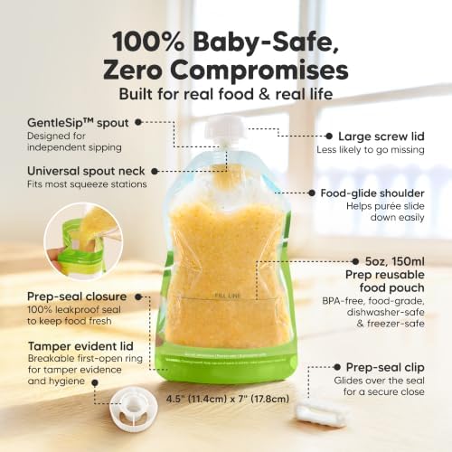 12-Pack Reusable Baby Food Pouches Refillable - Image 3