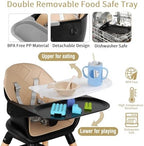 6 in 1 Baby High Chair, Convertible Wooden High Chairs - Image 4