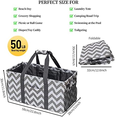 Extra Large Utility Tote Bag, Reusable Grocery Bags Foldable, Upgraded Metal - Image 5