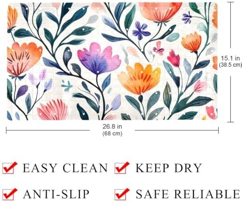Shower Mat Non Slip, Floral Design Anti Slip Bath Mat - Image 4