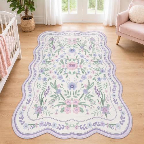 Scalloped Floral Rug 3x5 - Image 3
