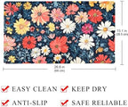 Shower Mat Non Slip 26.8 x 15.1 Inches, Colorful Flowers Bathtub Mat Shower - Image 4