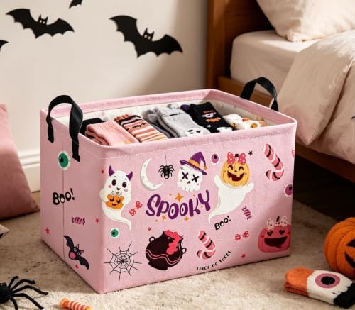 Rectangle Kids Baskets Halloween Basket Pink Storage Bin Fish Box - Image 3