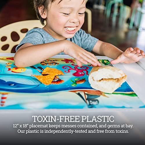 40 Pack Disposable Placemats for Baby, 3 Design Pack Baby Eating Mat, Toddler - Image 2
