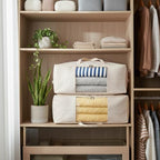 Blanket Storage Bags 70L Canvas Closet Organizers Clothes Container 2 Pack - Image 7